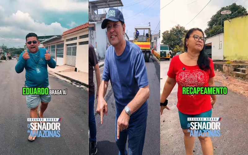 O senador Eduardo Braga garantiu os recursos que estão permitindo o recapeamento de várias ruas no Núcleo 15, na Cidade Nova.