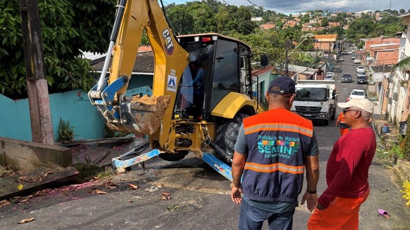 Prefeitura de Manaus recupera rede de drenagem e reforça infraestrutura no bairro Cidade de Deus